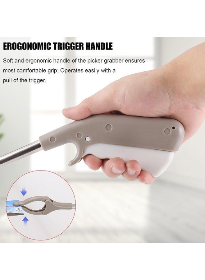 ملقط قمامة بمقبض طويل، أداة يدوية متينة بطول 83 سم، لالتقاط النفايات وتنظيفها، مناسب للاستخدام الداخلي والخارجي. - Image 2